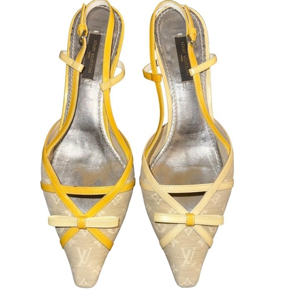 Louis Vuitton Yellow Monogram Heels - Picture 1 of 8